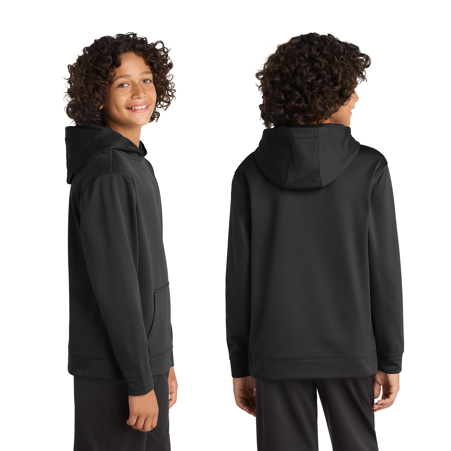 SportTek Decorated Youth SportWick Fleece Hooded Pullover