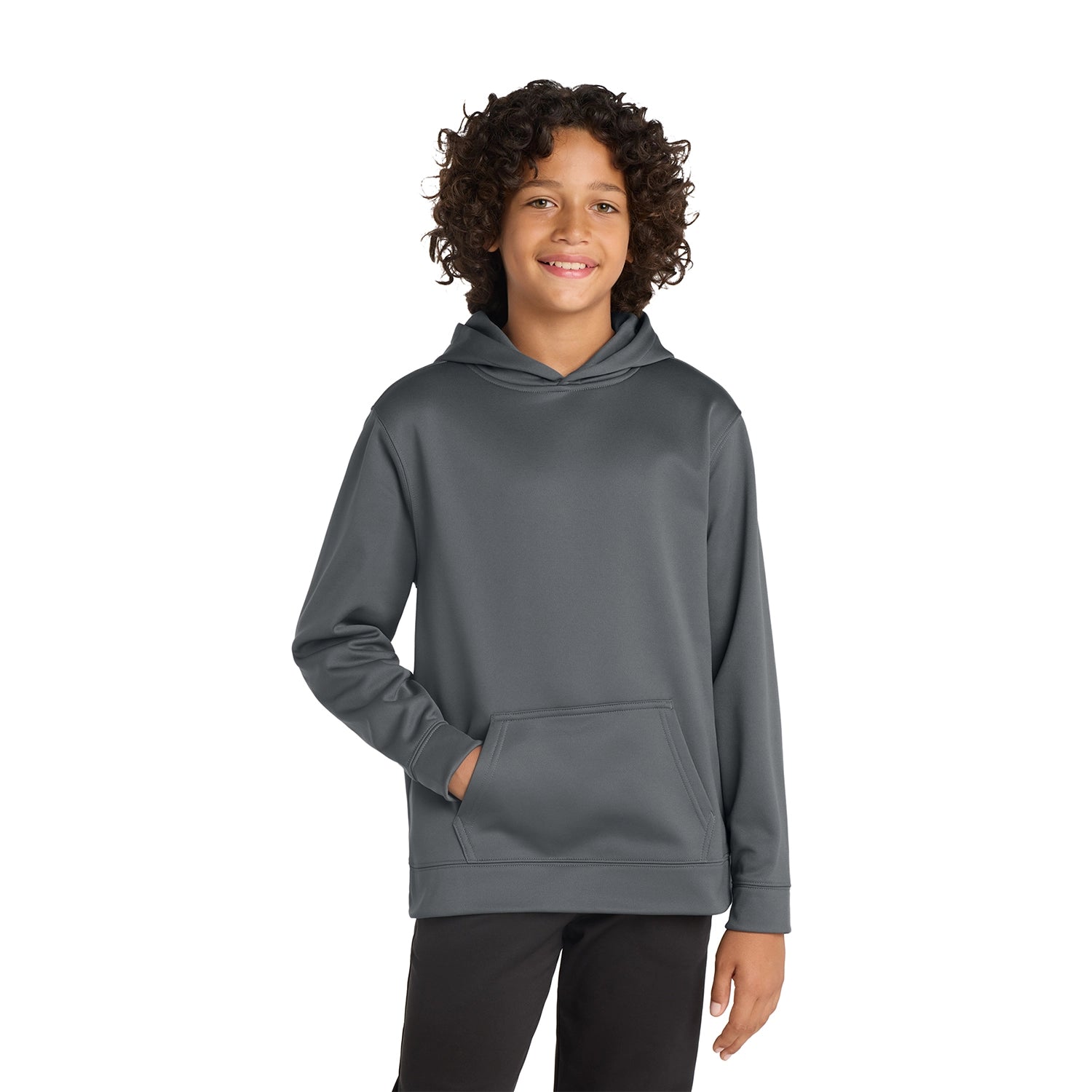 SportTek Decorated Youth SportWick Fleece Hooded Pullover