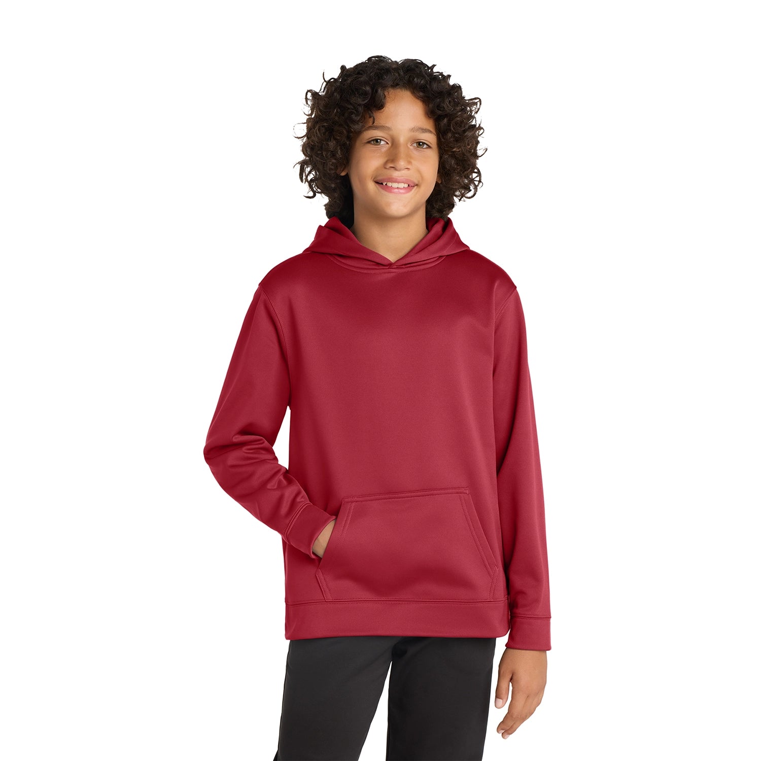 SportTek Decorated Youth SportWick Fleece Hooded Pullover