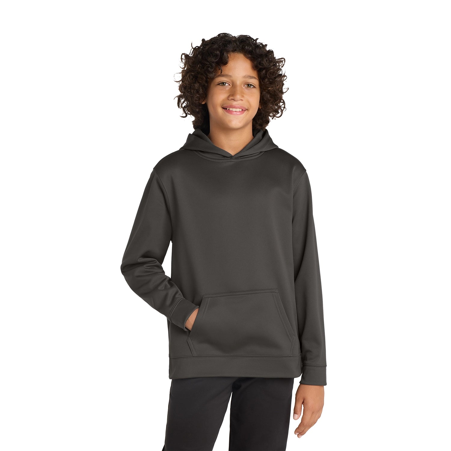 SportTek Decorated Youth SportWick Fleece Hooded Pullover