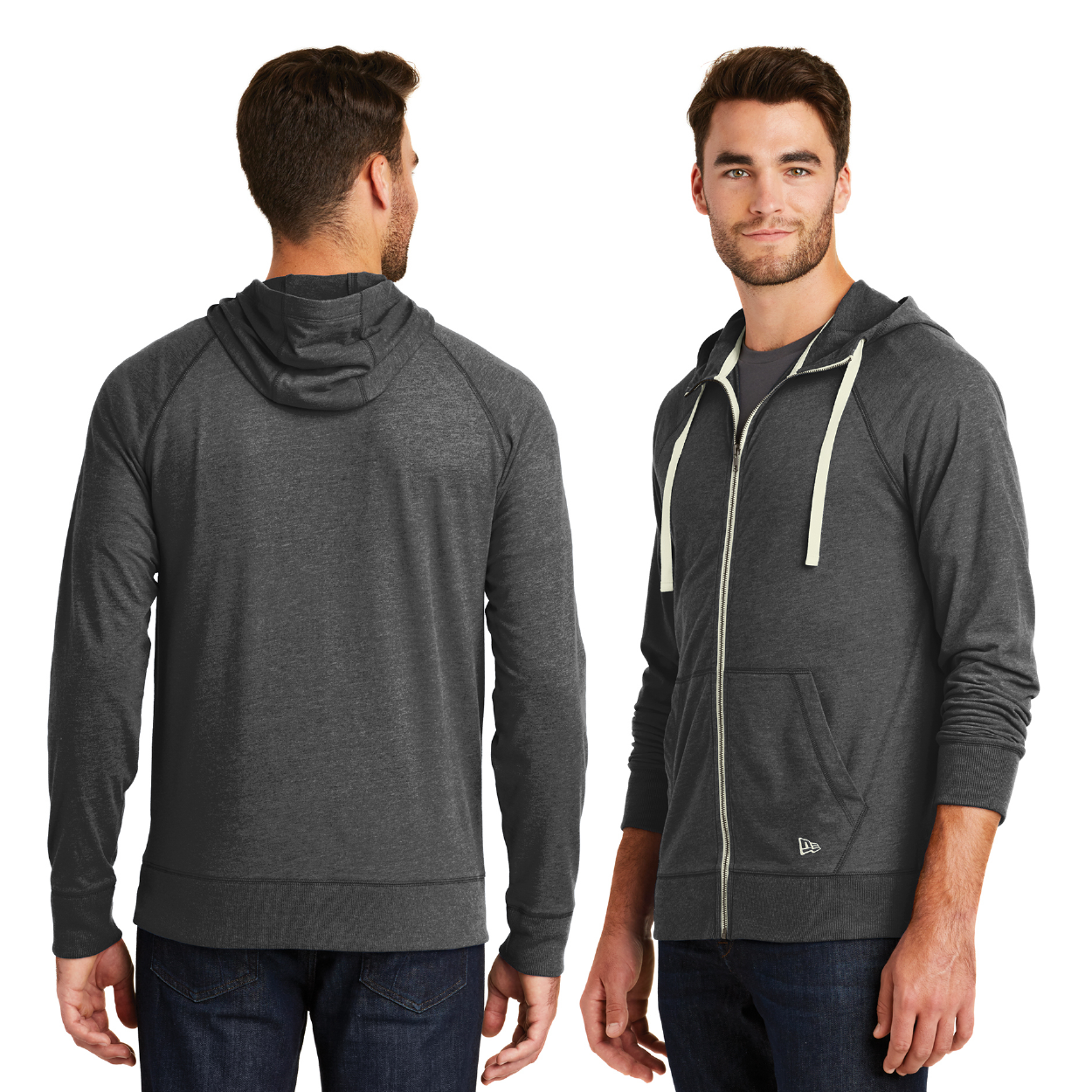 New Era Sueded Cotton Blend Full-Zip Hoodie Decorated