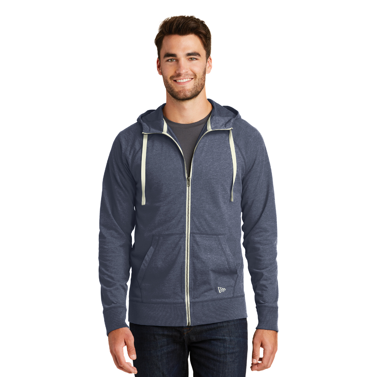 New Era Sueded Cotton Blend Full-Zip Hoodie Decorated