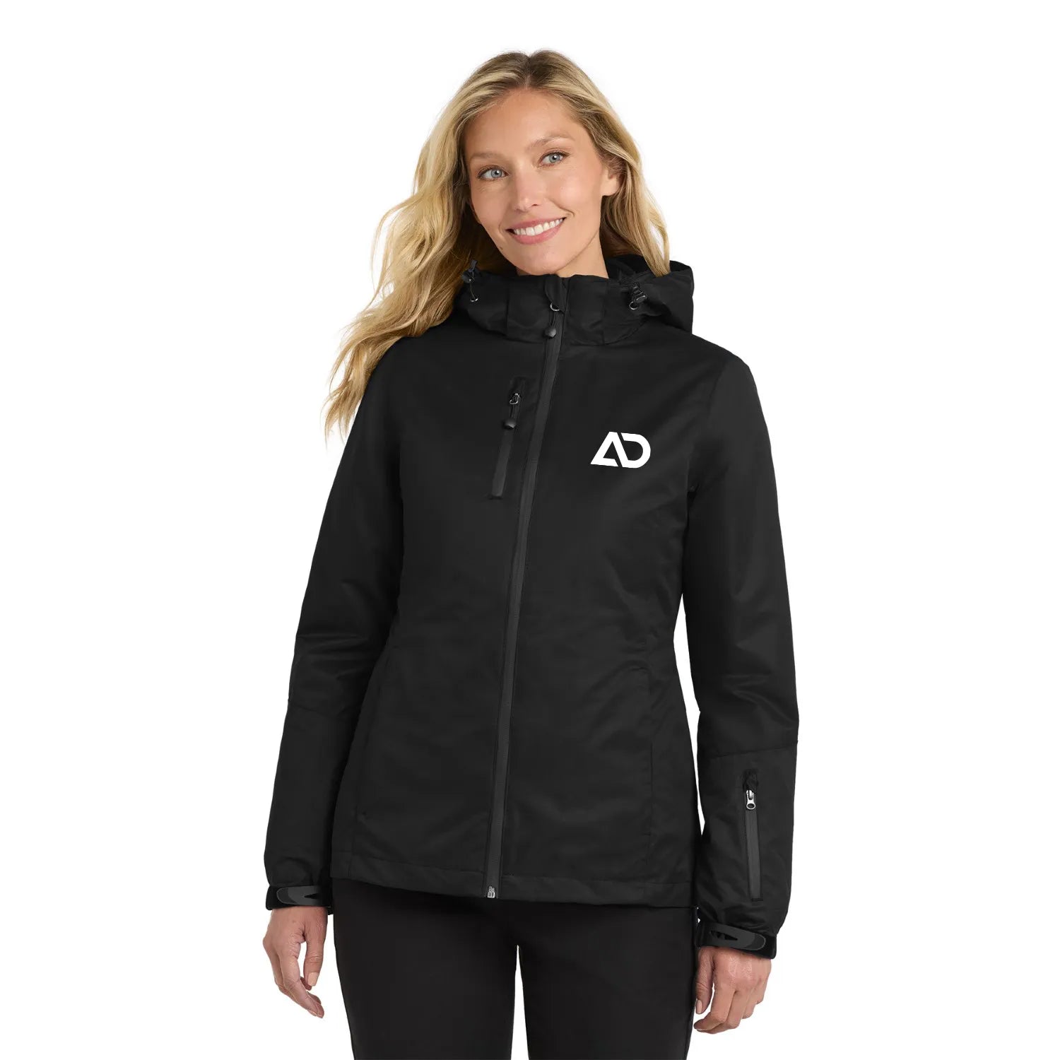 Port Authority Women's Vortex Waterproof 3-in-1 Embroidered Jacket - Black/Black