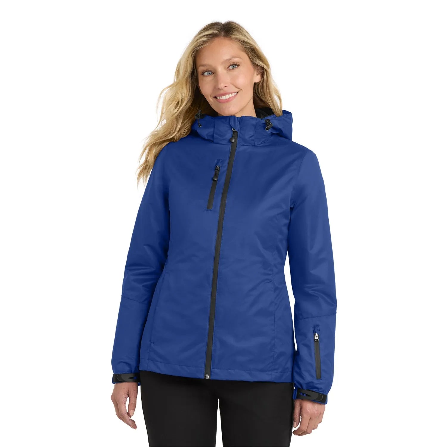 Port Authority Women's Vortex Waterproof 3-in-1 Embroidered Jacket - Night Sky Blue/Black