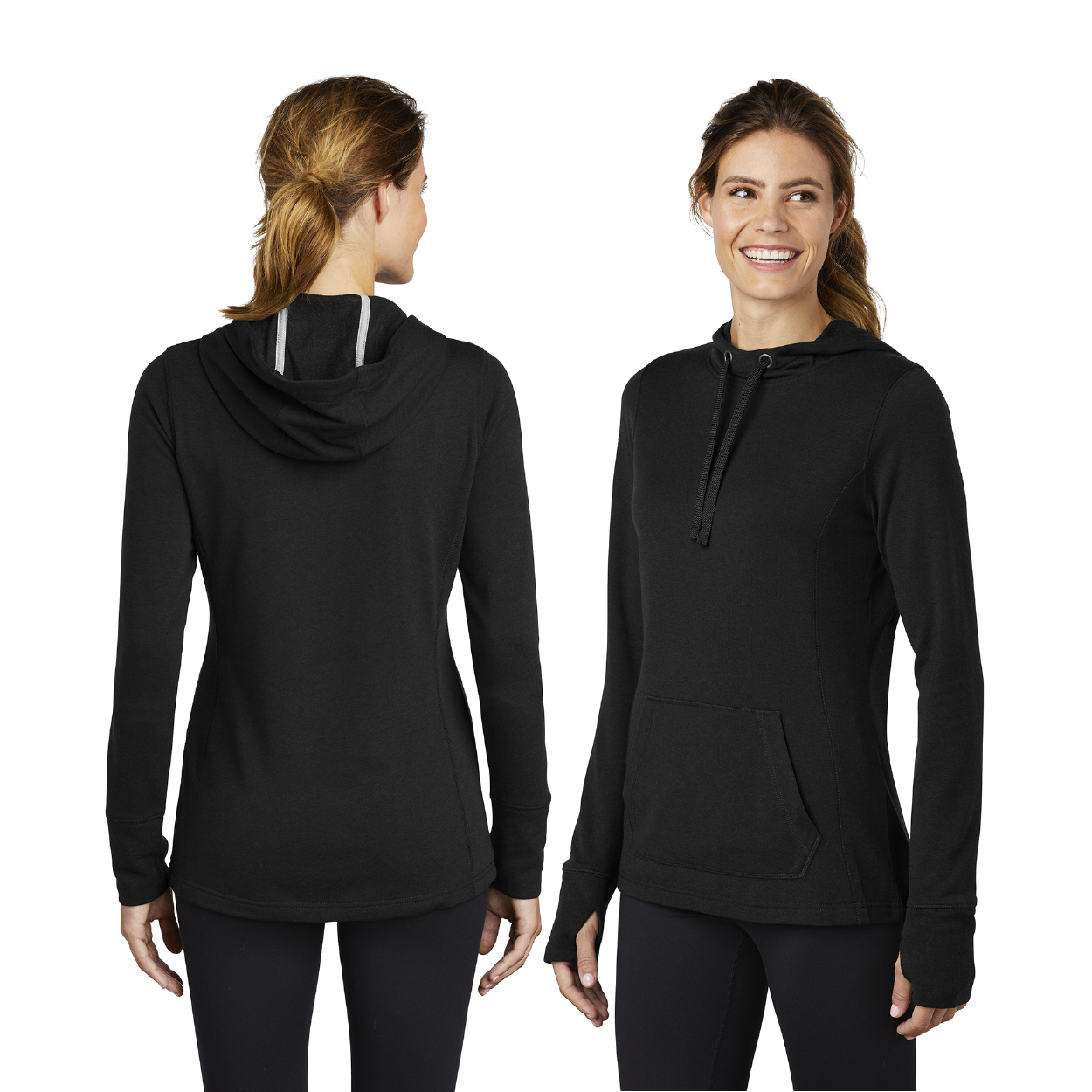 Sport-Tek Women's PosiCharge Tri-Blend Wicking Fleece Hooded Pullover Decorated