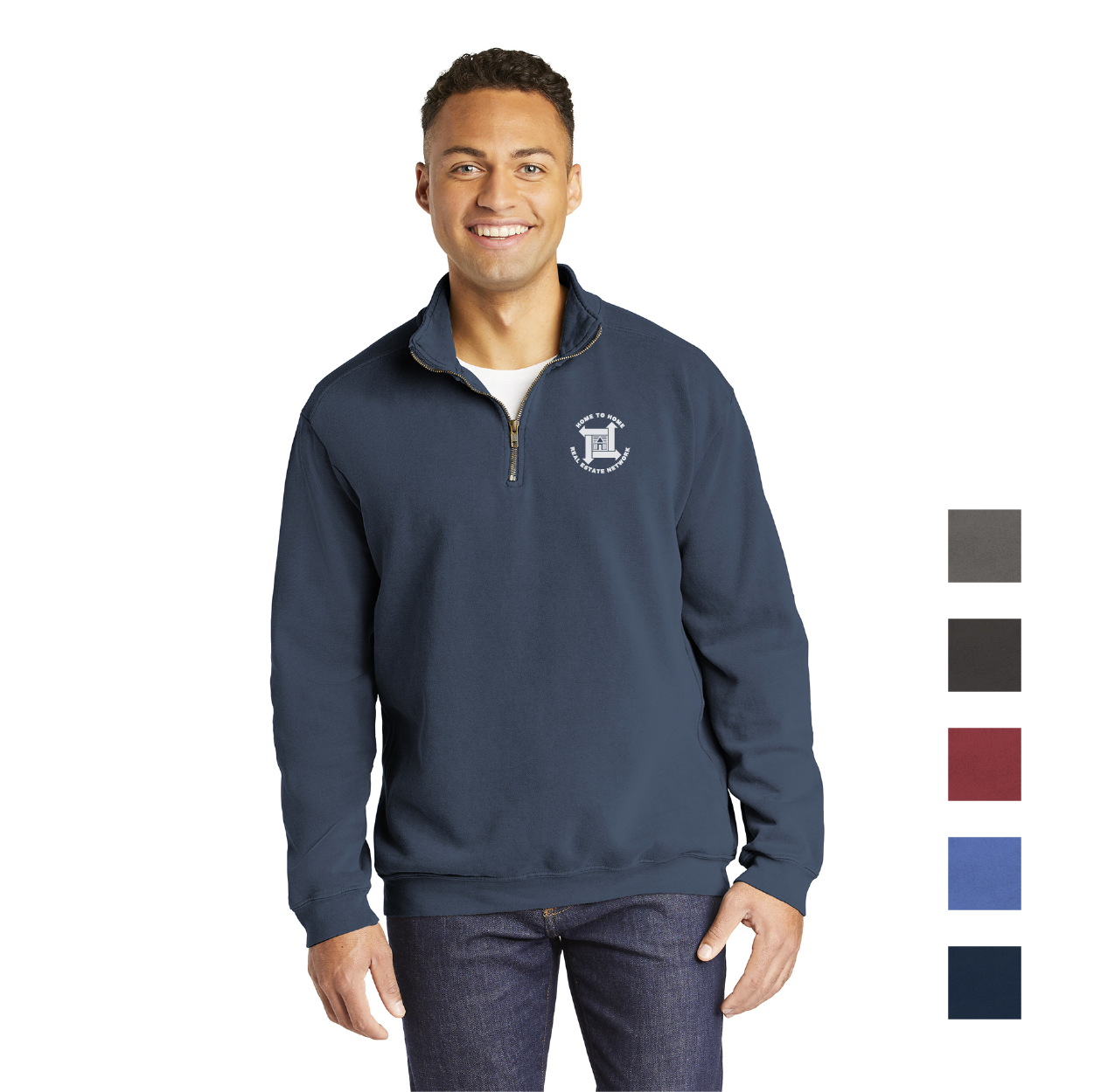Comfort Colors Ring Spun 1/4-Zip Sweatshirt Embroidered