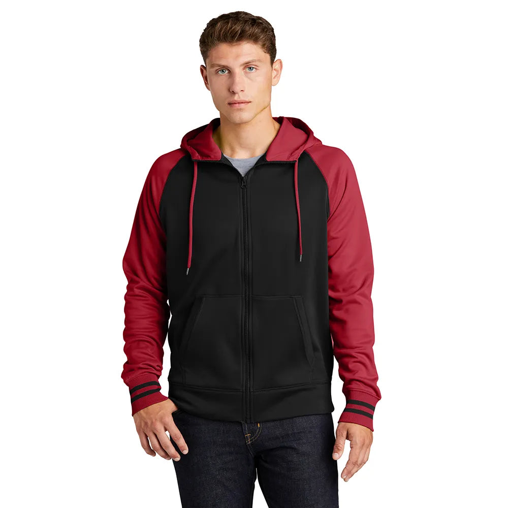 Sport-Tek Sport-Wick Varsity Fleece Full-Zip Hooded Embroidered Jacket Decorated