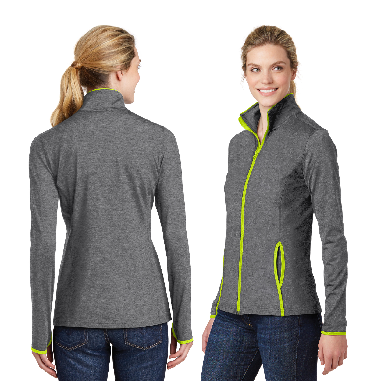 Sport-Tek Women's Sport-Wick Stretch Contrast Full-Zip Embroidered Jacket Decorated