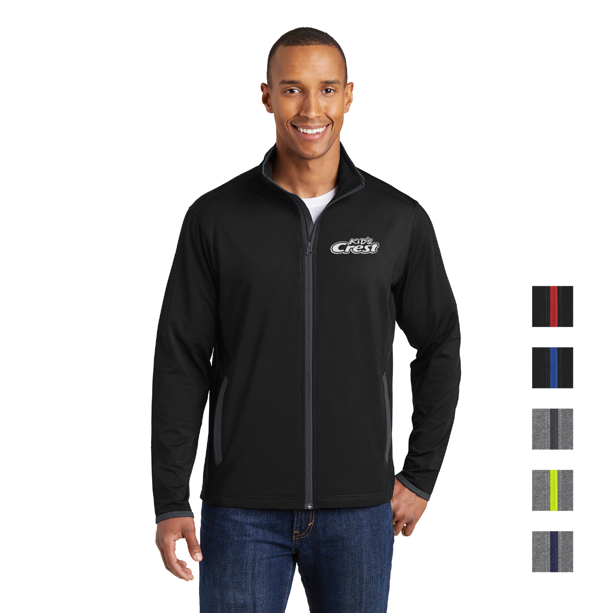 Sport-Tek Sport-Wick Stretch Contrast Full-Zip Embroidered Jacket Decorated - Custom Logo
