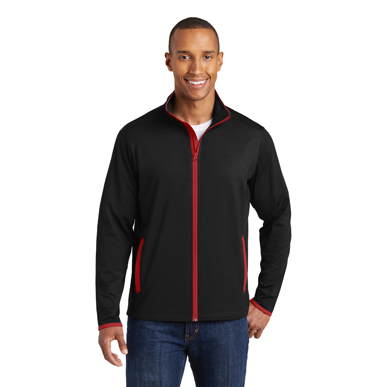 Sport-Tek Sport-Wick Stretch Contrast Full-Zip Jacket Decorated