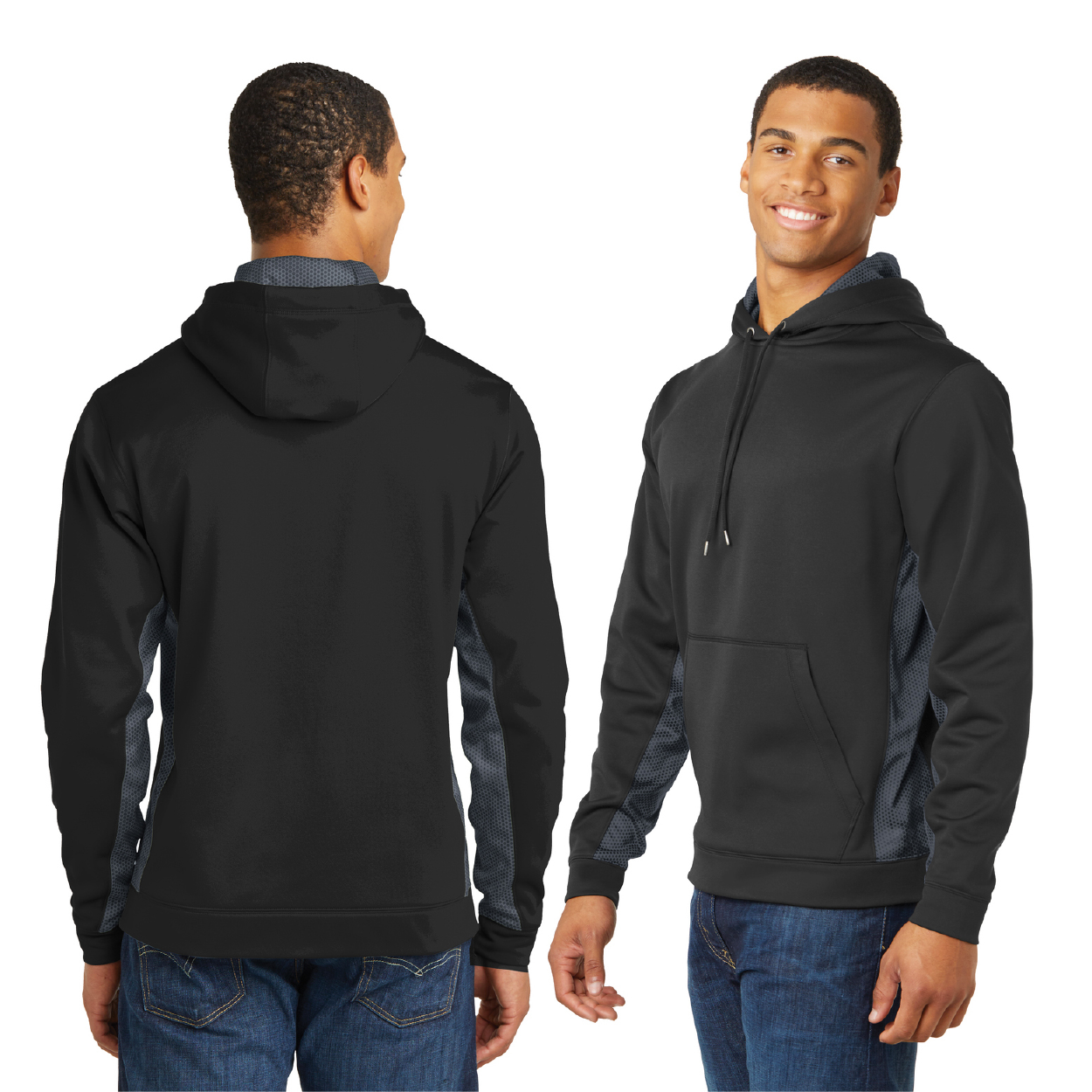 Sport-Tek Sport-Wick CamoHex Fleece Colorblock Hooded Pullover Decorated