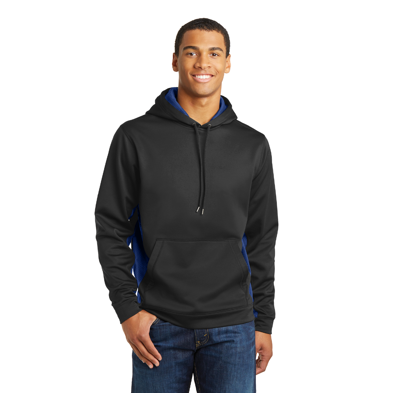Sport-Tek Sport-Wick CamoHex Fleece Colorblock Hooded Pullover Decorated