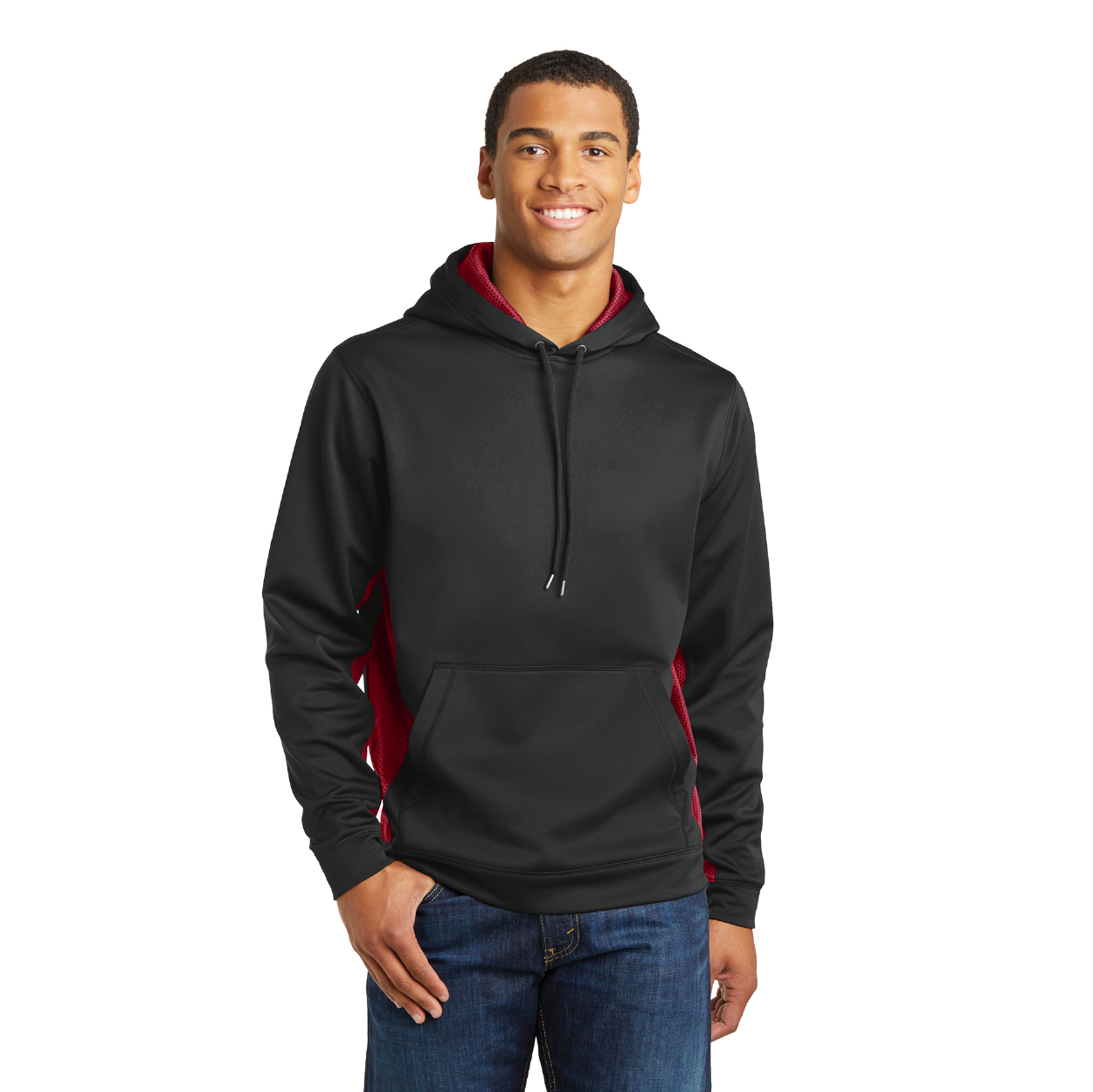 Sport-Tek Sport-Wick CamoHex Fleece Colorblock Hooded Pullover Decorated