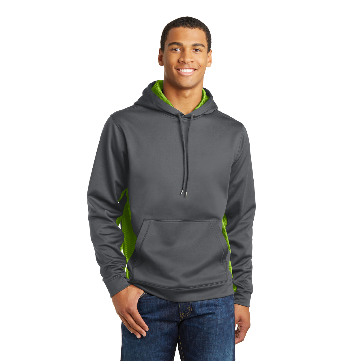 Sport-Tek Sport-Wick CamoHex Fleece Colorblock Hooded Pullover Decorated