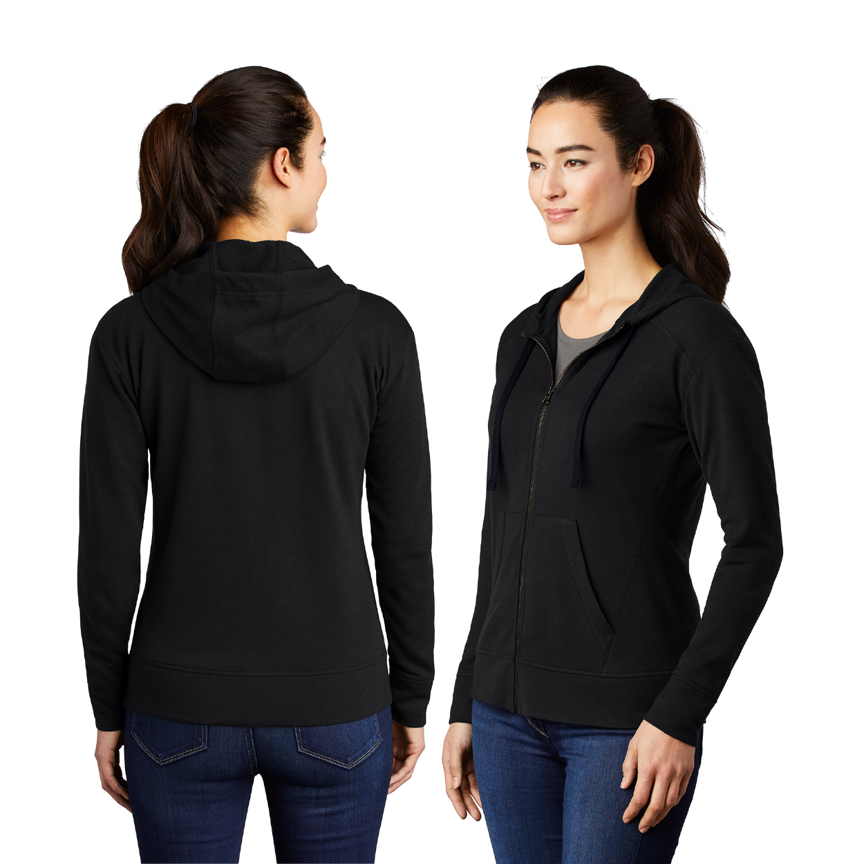 Sport-Tek Women's PosiCharge Tri-Blend Wicking Fleece Full-Zip Hooded Embroidered Jacket Decorated