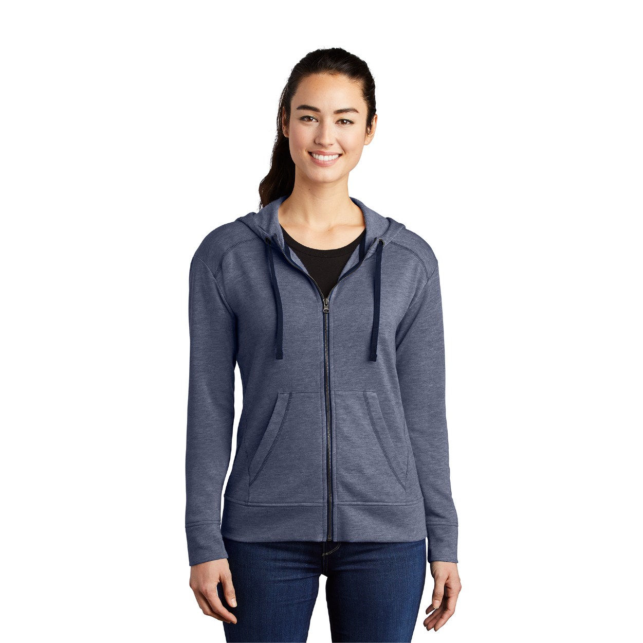Sport-Tek Women's PosiCharge Tri-Blend Wicking Fleece Full-Zip Hooded Embroidered Jacket Decorated
