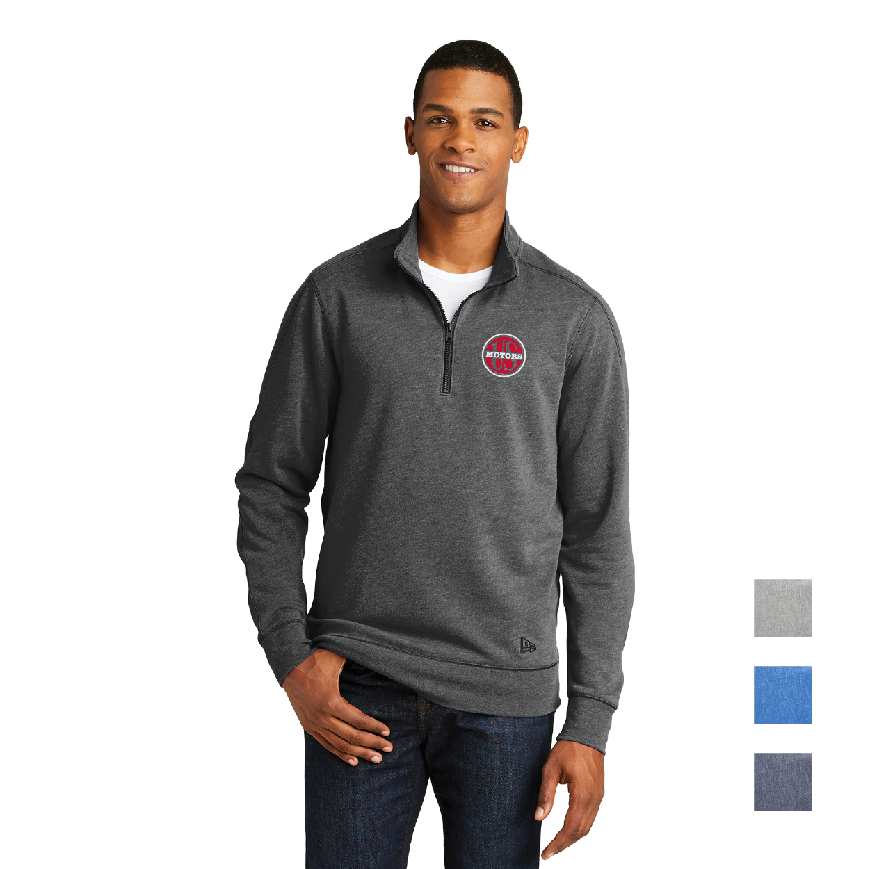 New Era Tri-Blend Fleece 1/4-Zip Pullover Embroidered