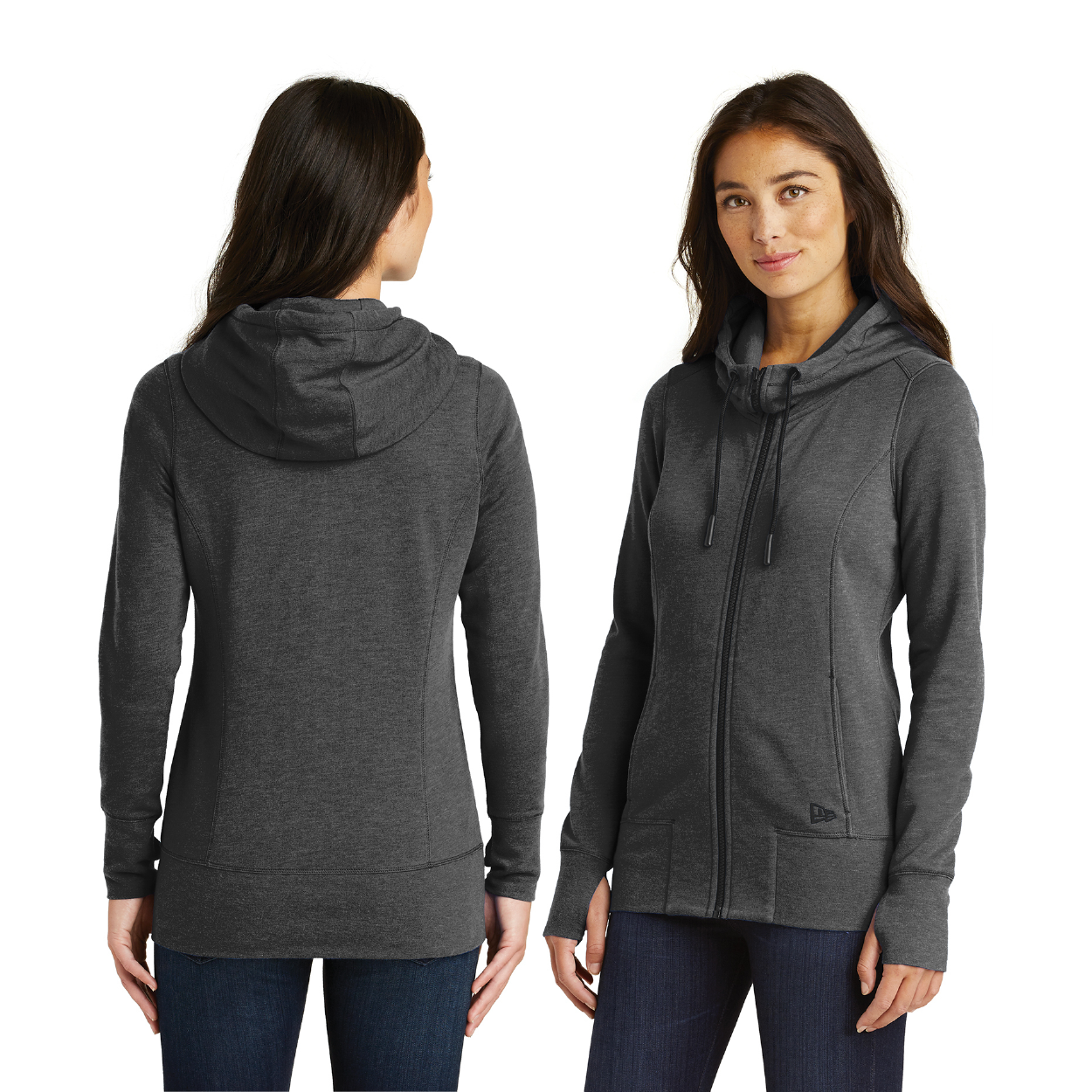 New Era Women's Tri-Blend Fleece Full-Zip Embroidered Hoodie