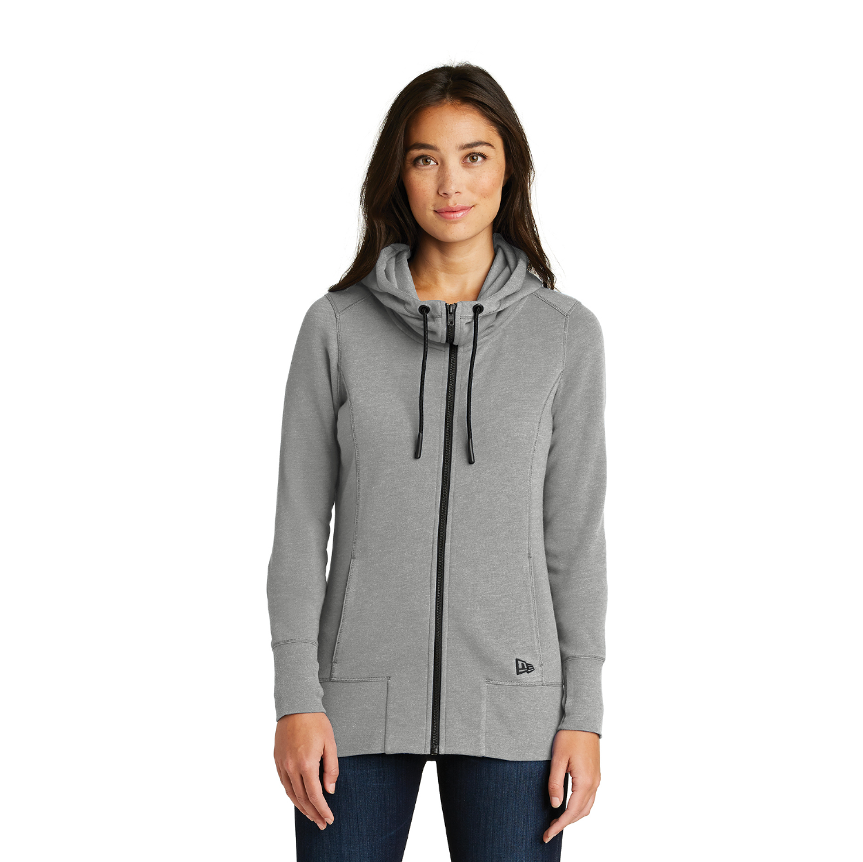New Era Women's Tri-Blend Fleece Full-Zip Embroidered Hoodie