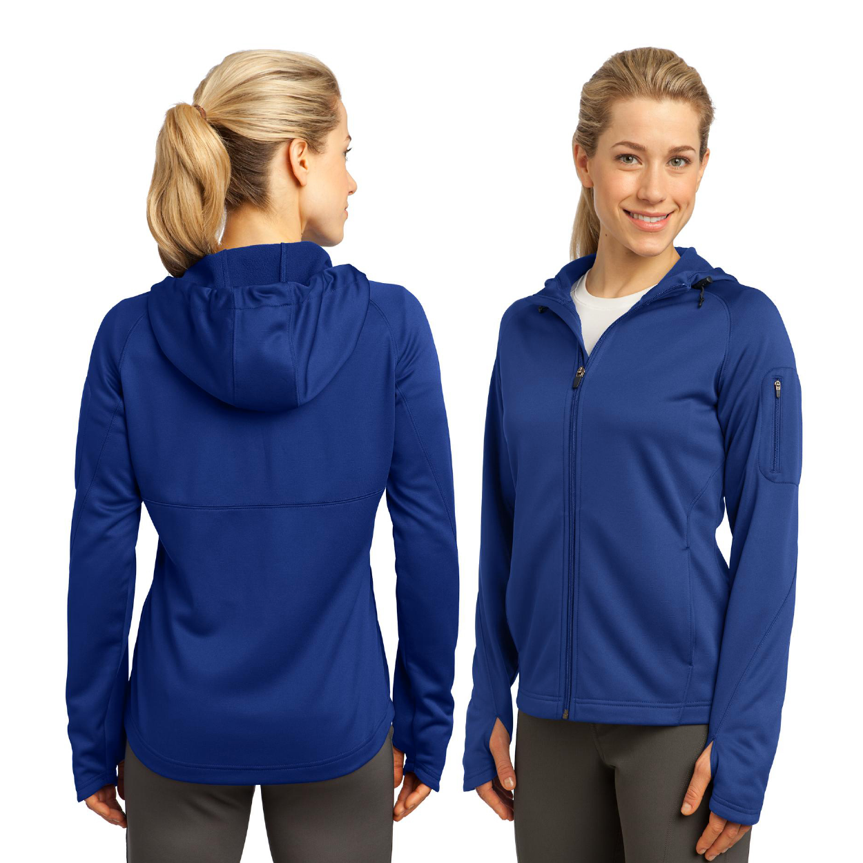 Sport-Tek Women's Tech Fleece Full-Zip Hooded Embroidered Jacket Decorated