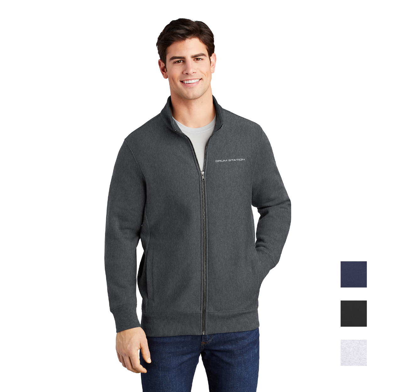 Sport-Tek Super Heavyweight Full-Zip Sweatshirt Decorated - Athletic Grey Heather