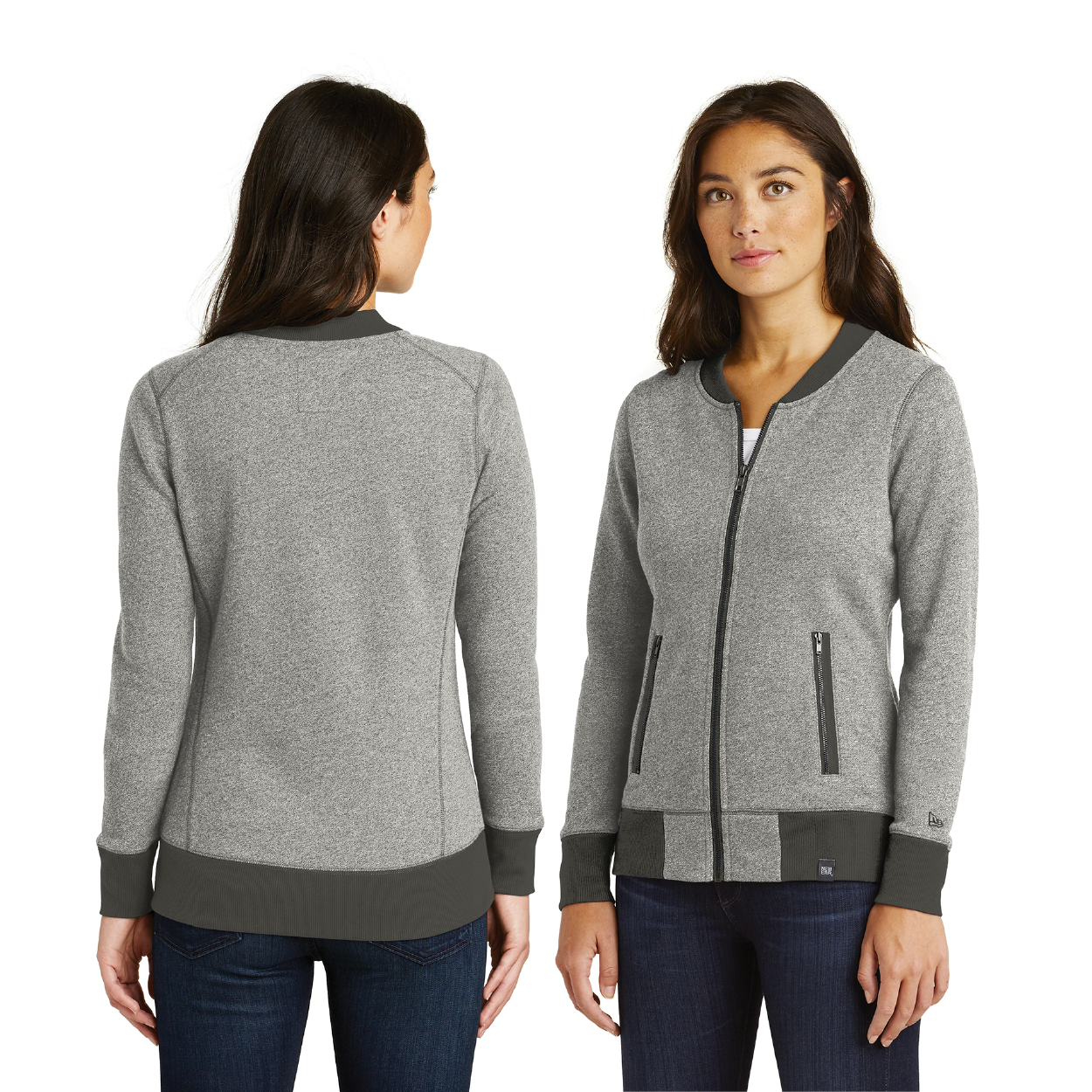 New Era Women's French Terry Baseball Full-Zip Embroidered