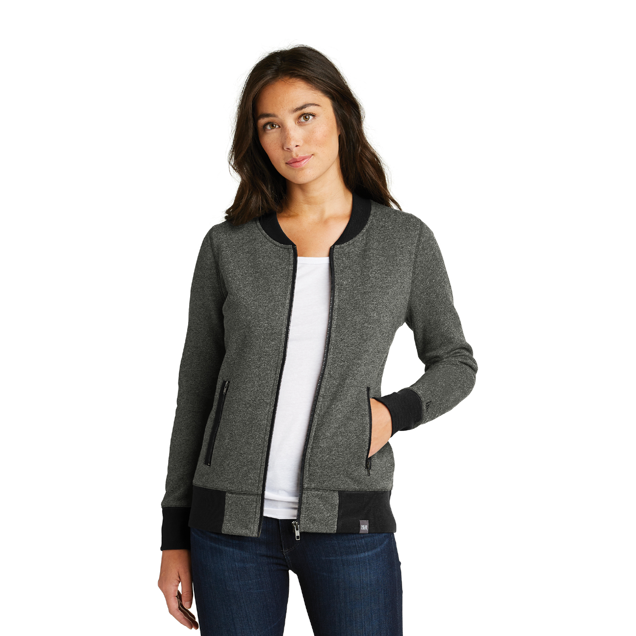 New Era Women's French Terry Baseball Full-Zip Embroidered