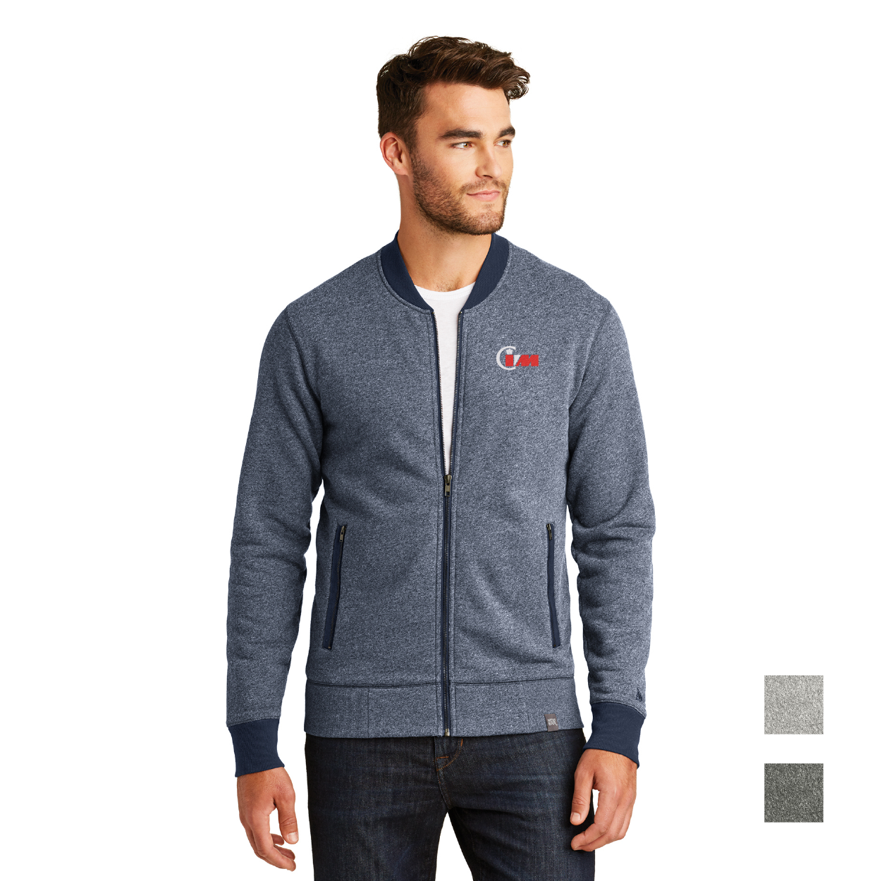 New Era French Terry Baseball Full-Zip Embroidered