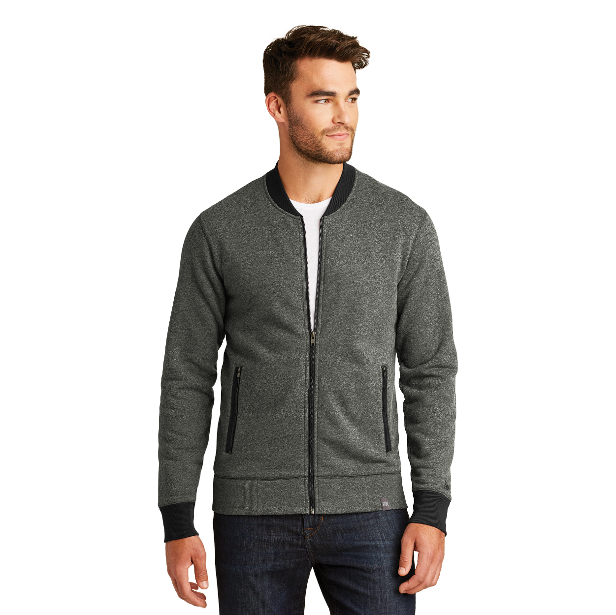 New Era French Terry Baseball Full-Zip Embroidered