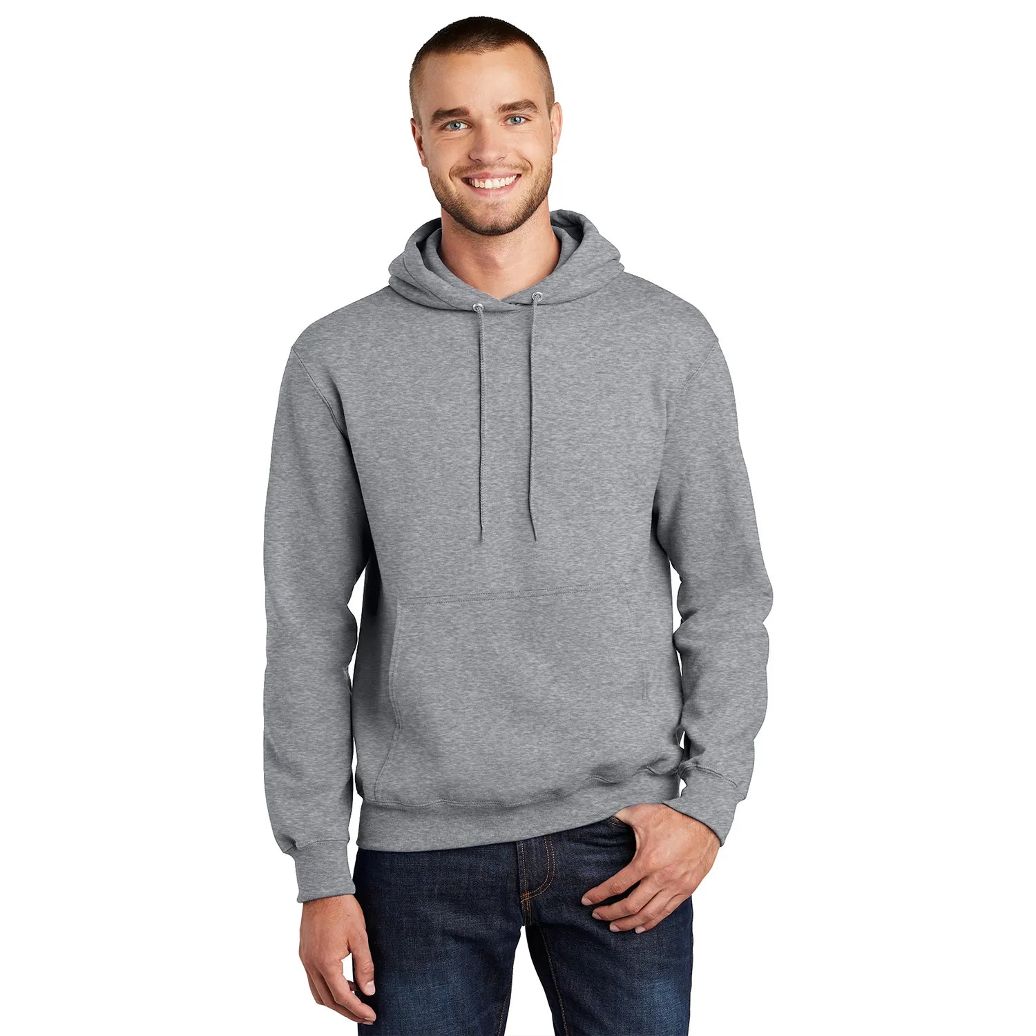 Port & Company Essential Fleece Pullover Hooded Sweatshirt Decorated - Athletic Grey Heather