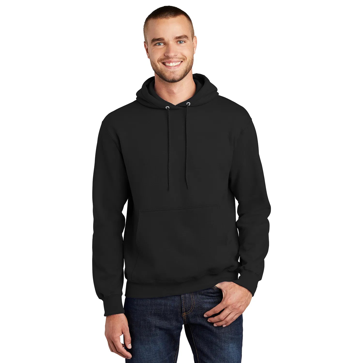 Port & Company Essential Fleece Pullover Hooded Sweatshirt Decorated - Jet Black