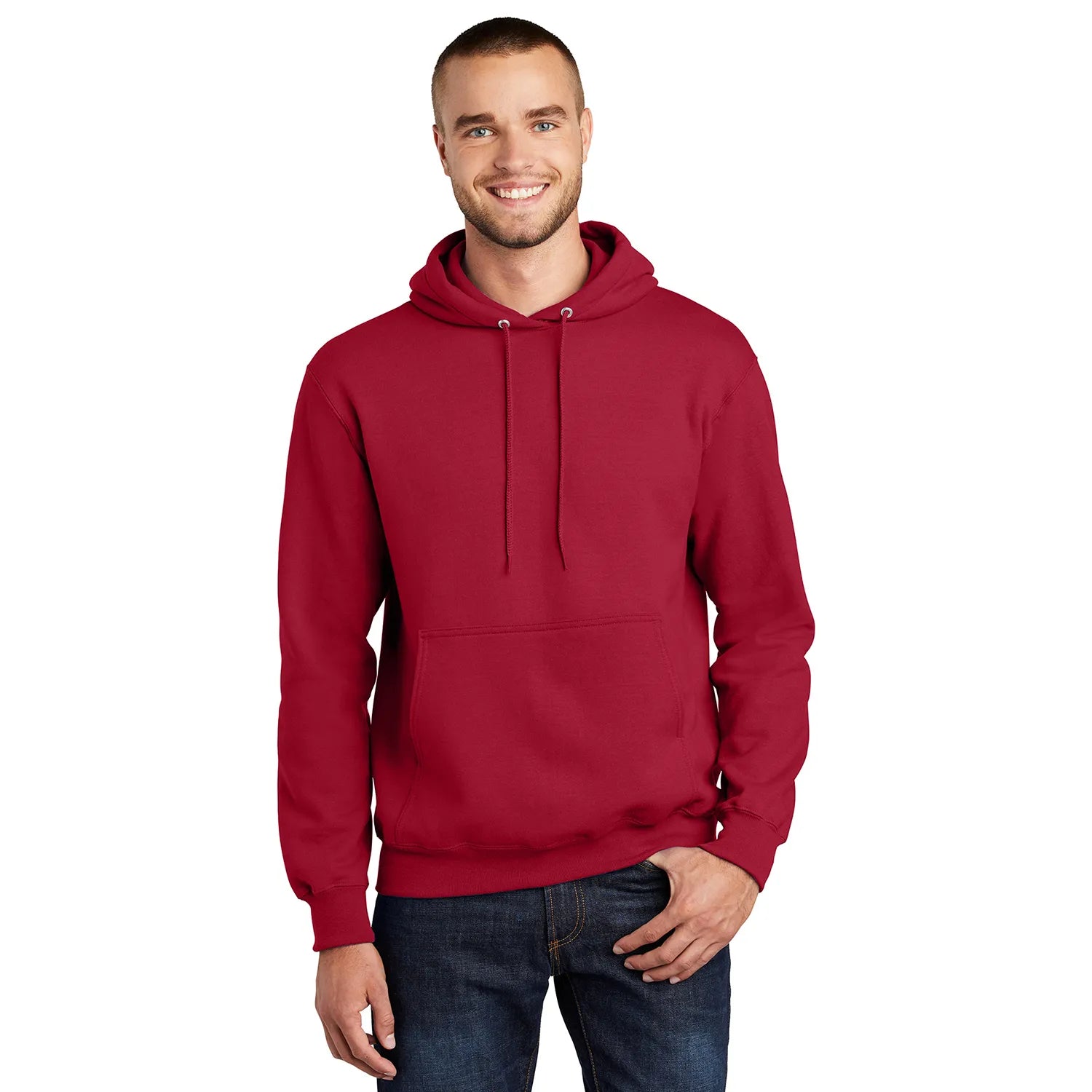 Port & Company Essential Fleece Pullover Hooded Sweatshirt Decorated - Red
