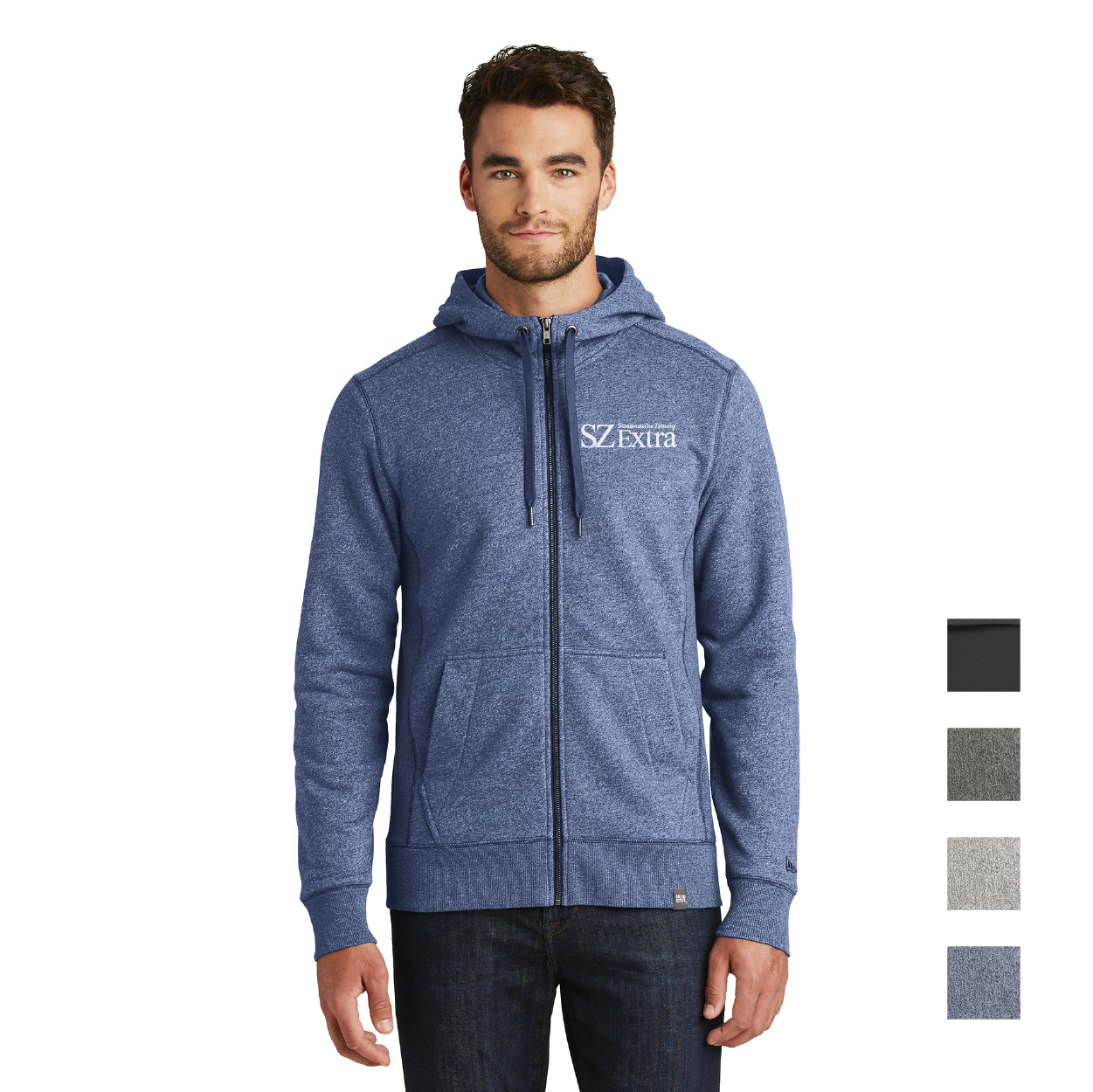 New Era French Terry Full-Zip Hoodie Decorated - Black