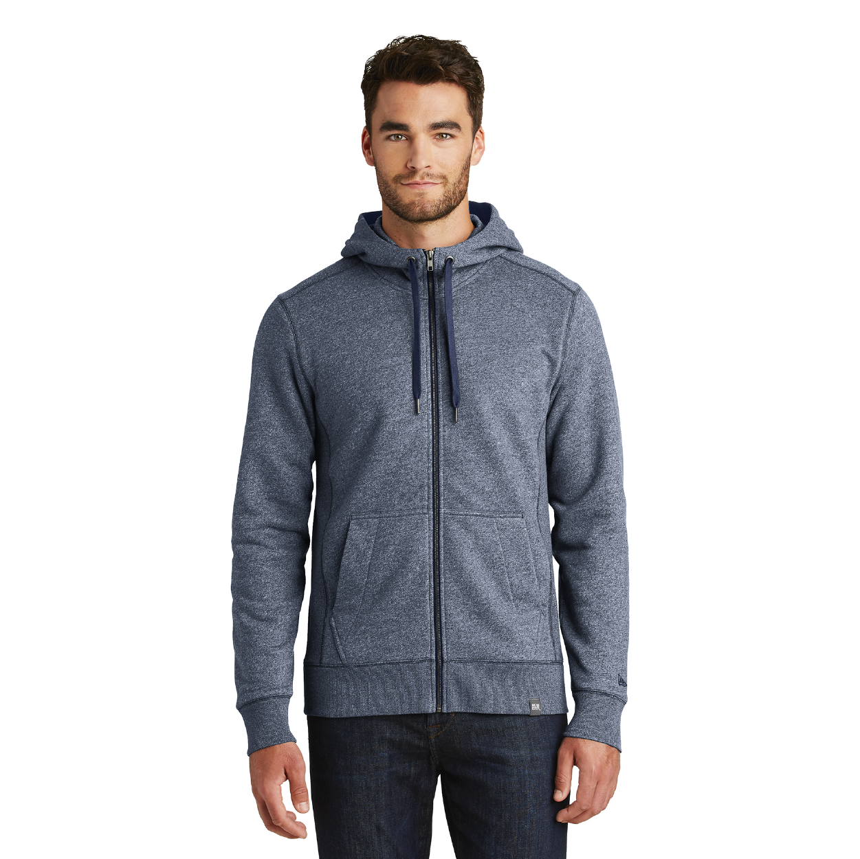 New Era French Terry Full-Zip Hoodie Decorated - Dark Royal Blue Twist