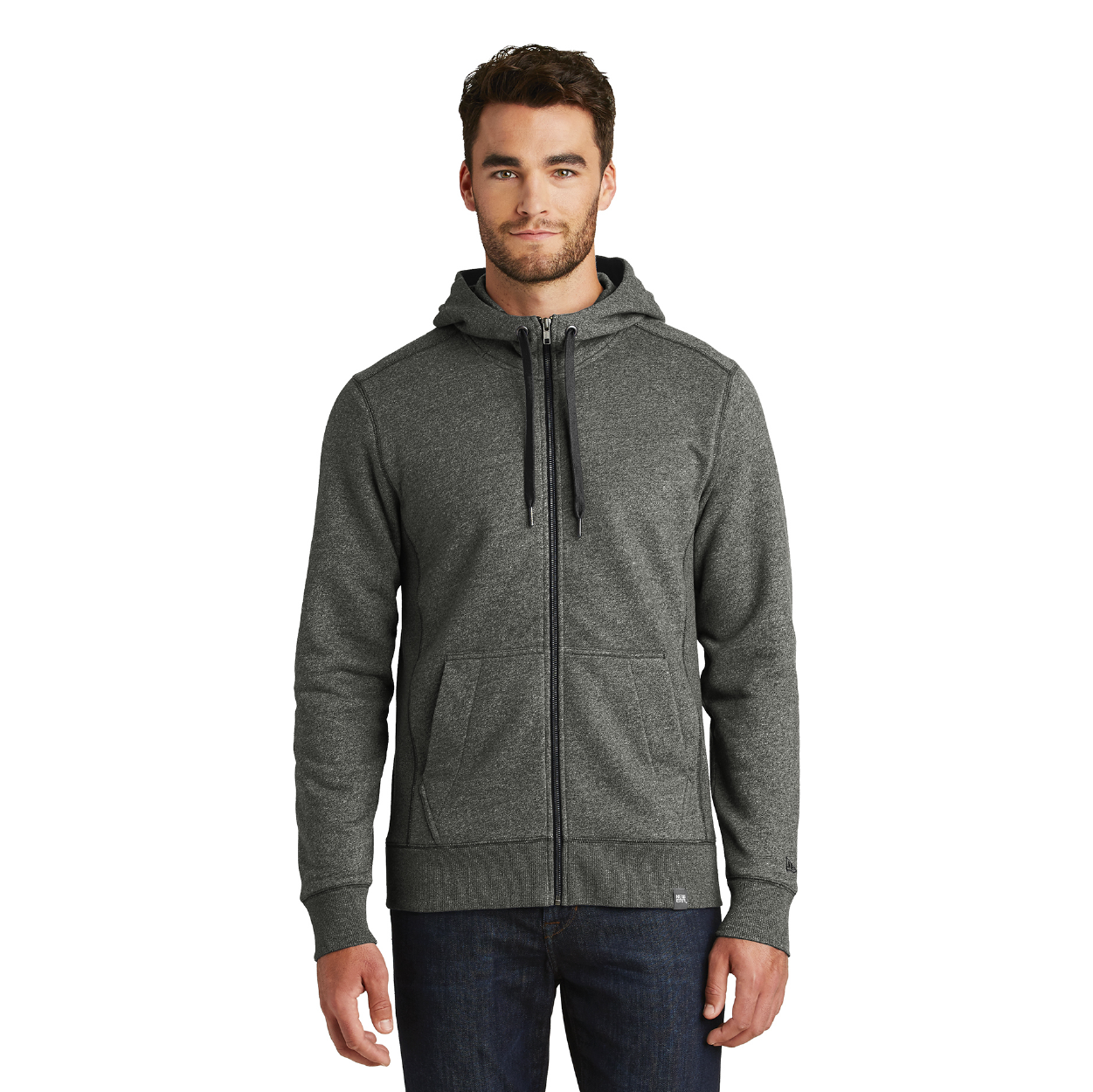 New Era French Terry Full-Zip Hoodie Decorated - True Navy Blue Twist