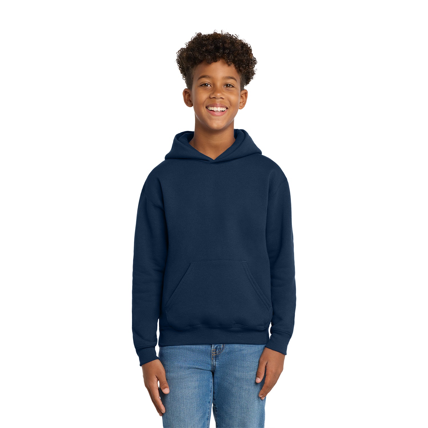 Hanes - Youth EcoSmart Pullover Hooded Sweatshirt Decorated - Navy Blue (PMS 289C)