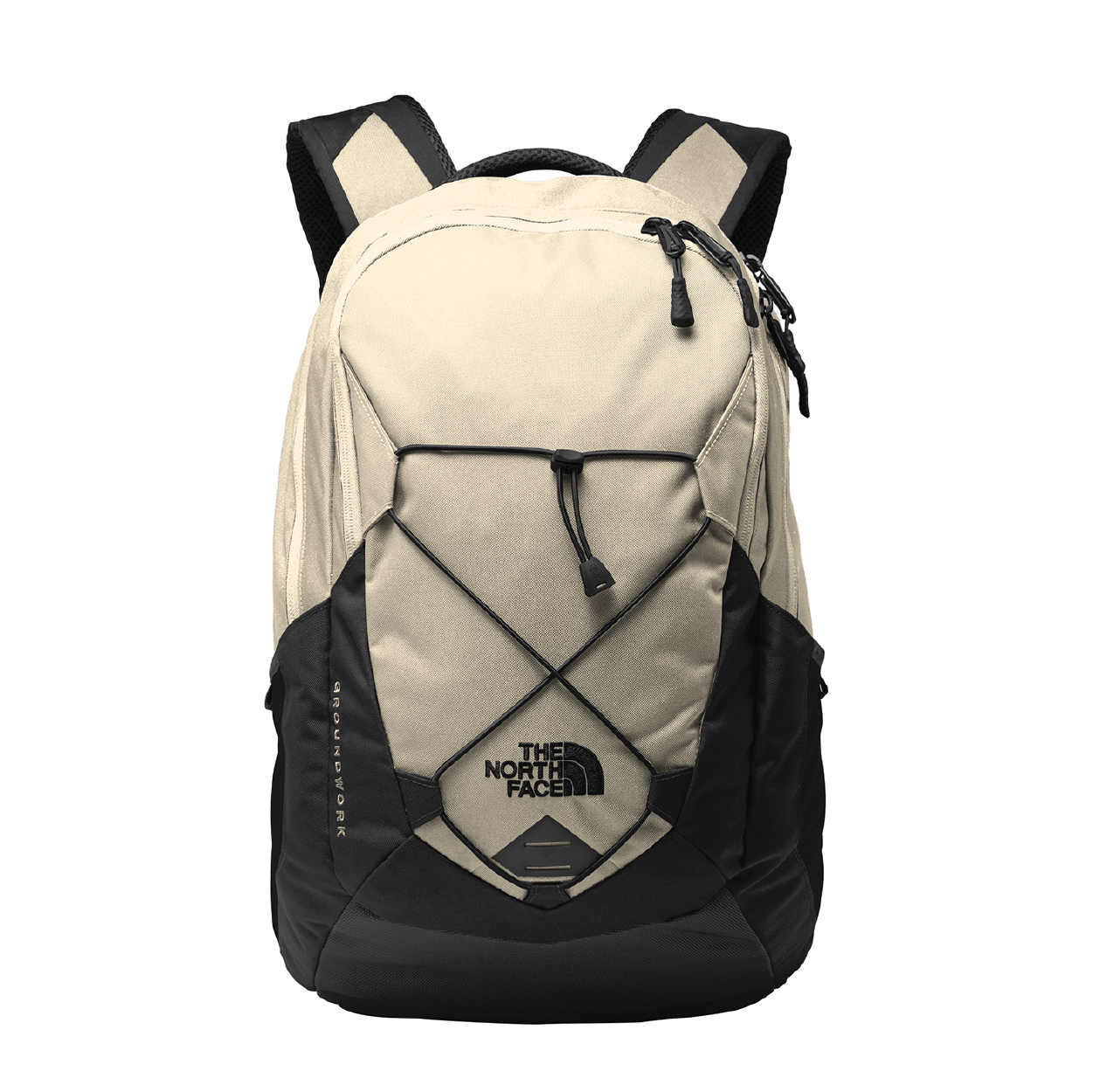 The North Face Groundwork Backpack Embroidered - Rainyday Ivory Dark Beige Heather/TNF Black (PMS BLACK C)