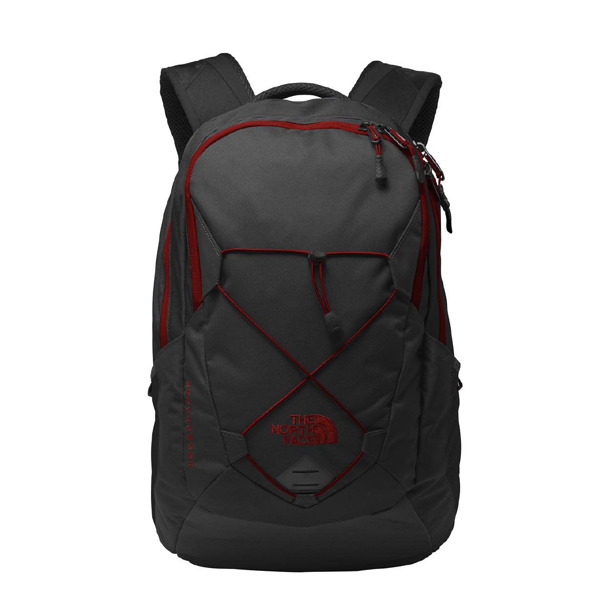 The North Face Groundwork Backpack Embroidered - TNF Dark Grey Heather/Cardinal Red (PMS 7624C)