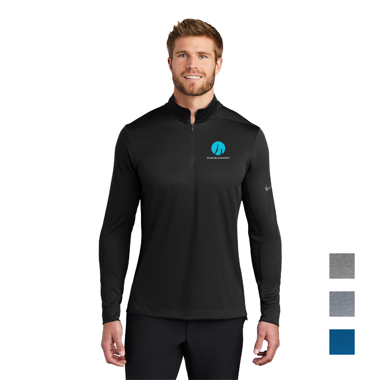 Nike Dry 1/2-Zip Cover-Up Embroidered - Black (PMS PROCESS BLACK C)