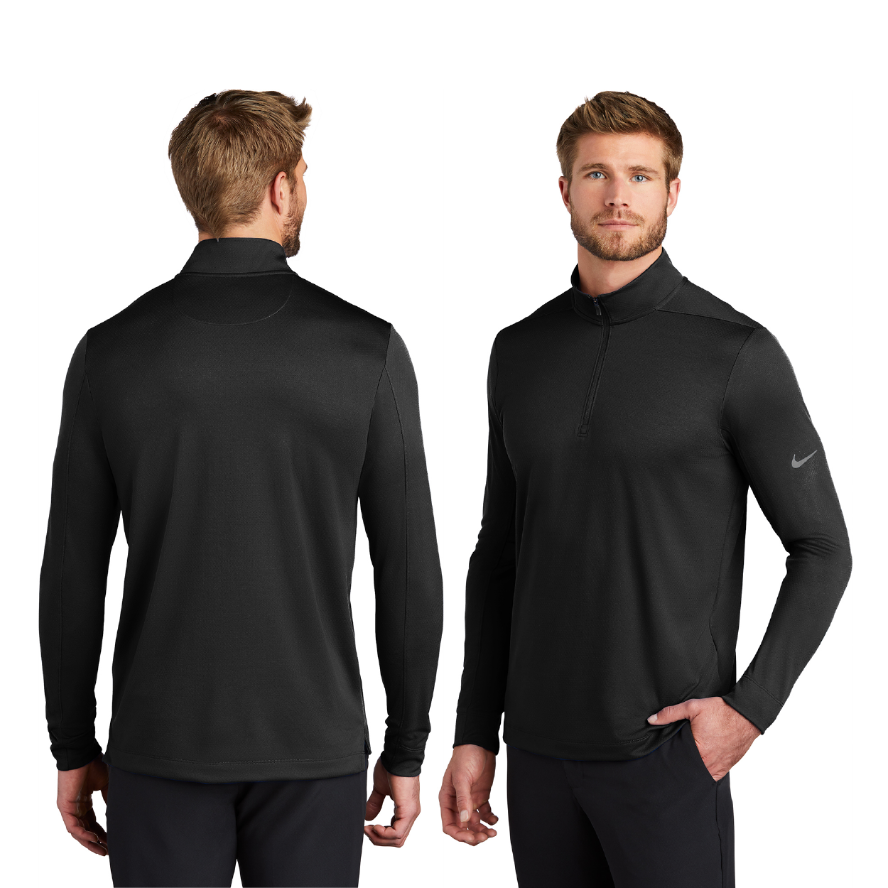 Nike Dry 1/2-Zip Cover-Up Embroidered - Black Heather (PMS PROCESS BLACK C)