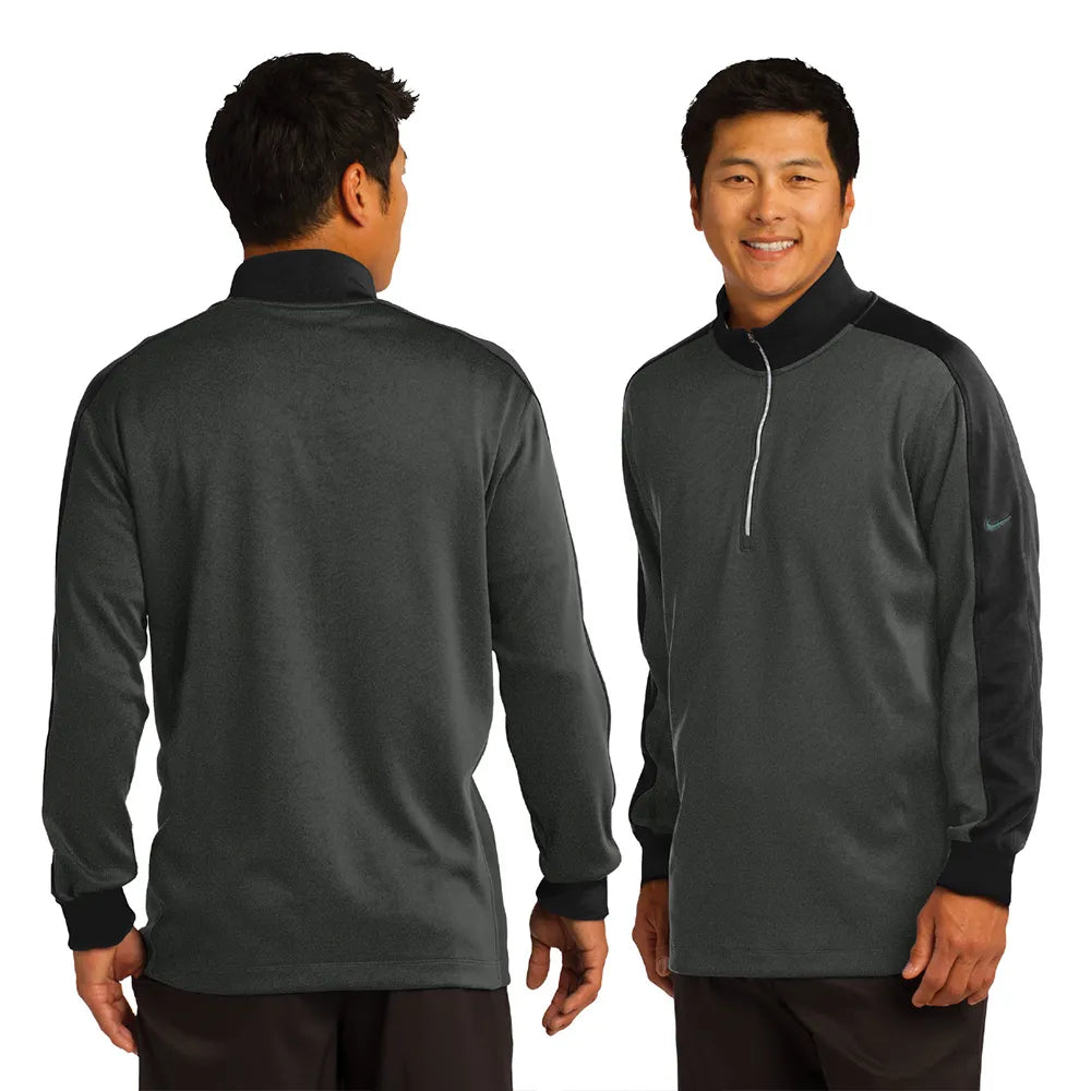 Nike Dri-FIT 1/2-Zip Cover-Up Embroidered - Athletic Grey Heather/Dark Grey (PMS 7539C)