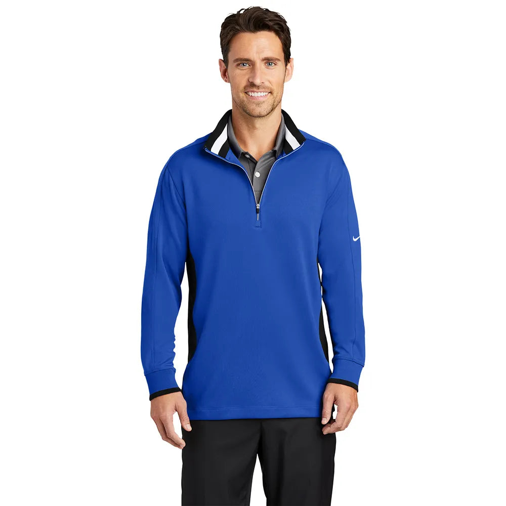 Nike Dri-FIT 1/2-Zip Cover-Up Embroidered - Midnight Navy Blue Heather/Midnight Navy Blue (PMS 533C)