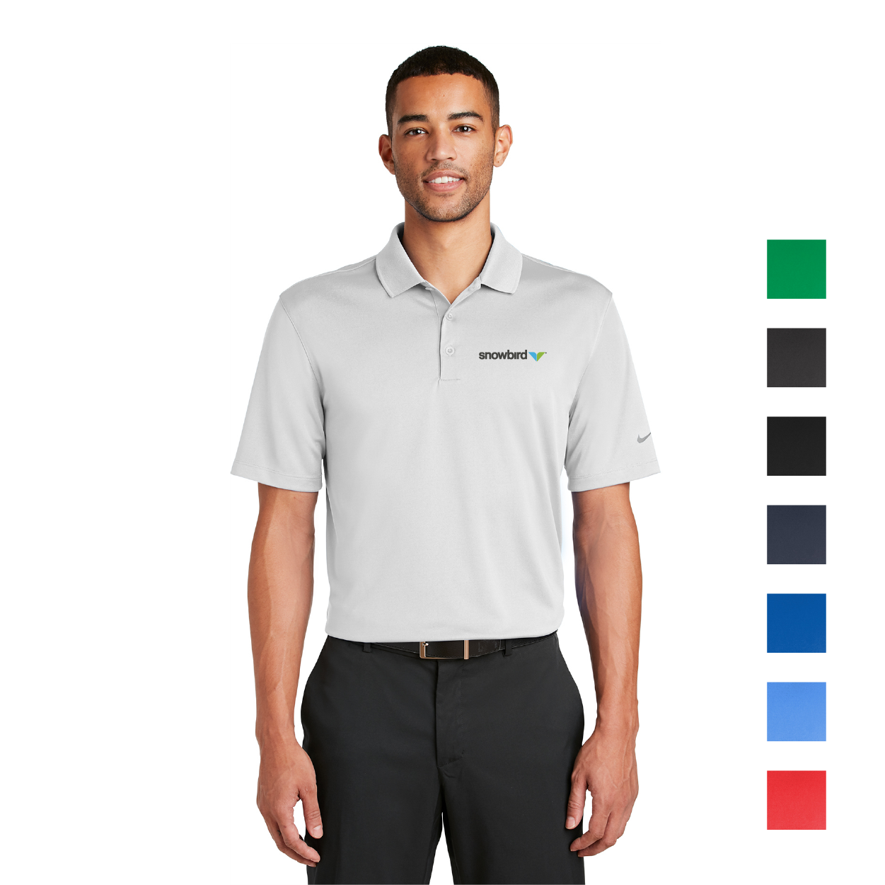 Nike Dri-FIT Classic Fit Players Embroidered Polo with Flat Knit Collar - Anthracite Grey