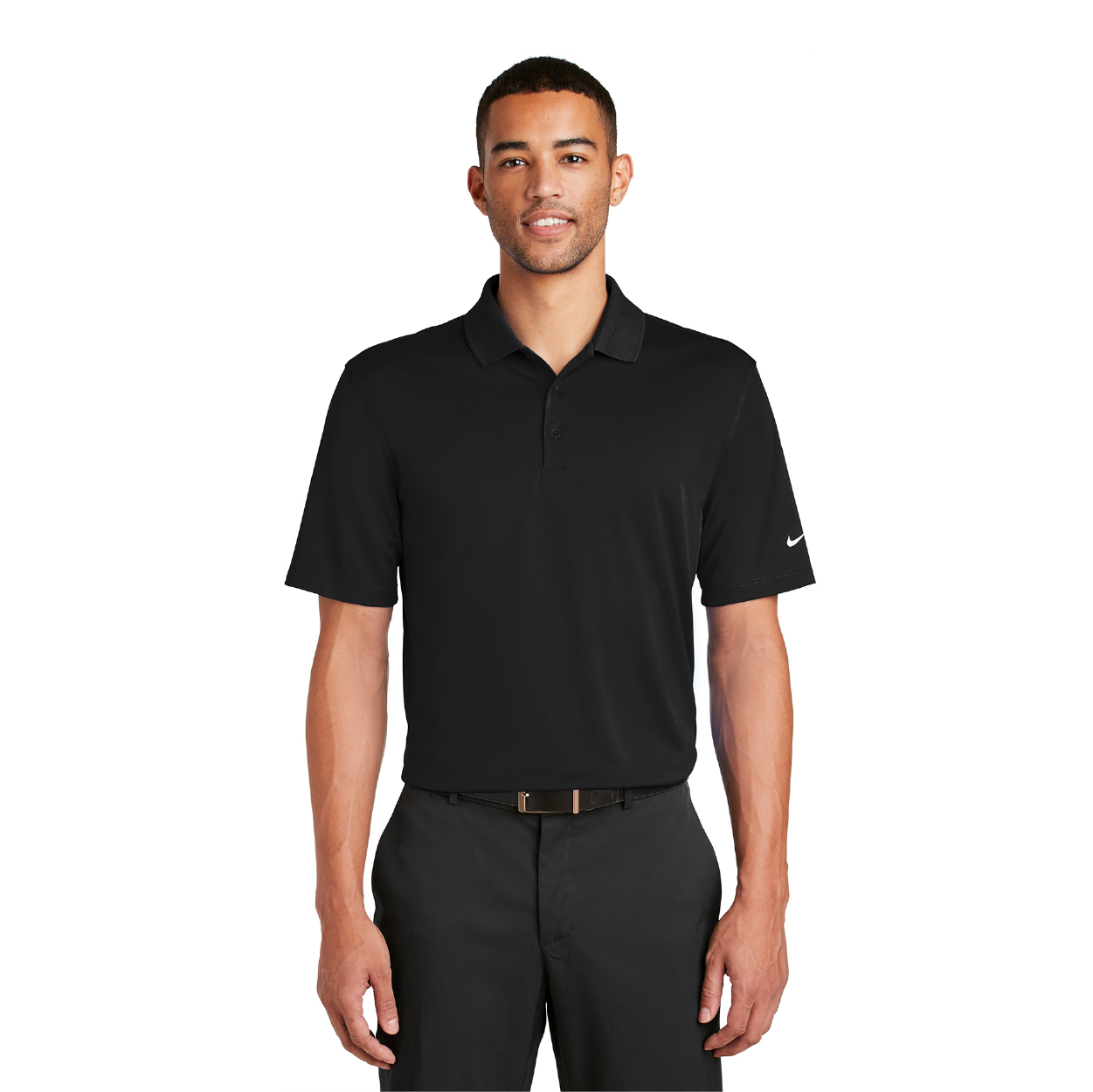 Nike Dri-FIT Classic Fit Players Embroidered Polo with Flat Knit Collar - Navy Blue