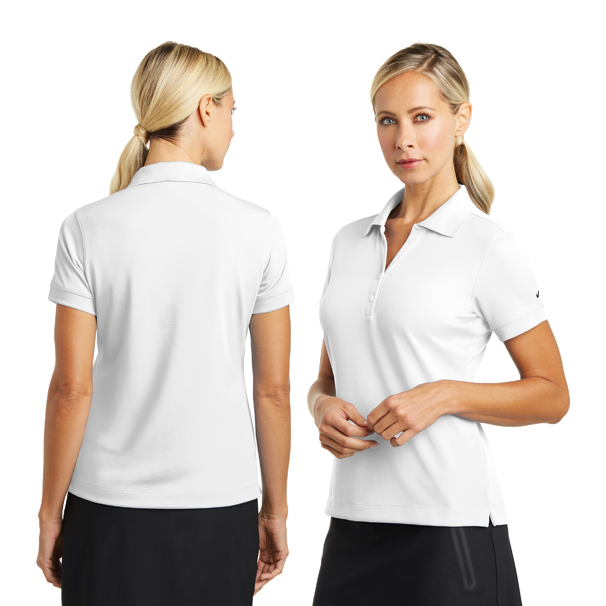 Nike Women's Dri-FIT Classic Embroidered Polo - Light Blue