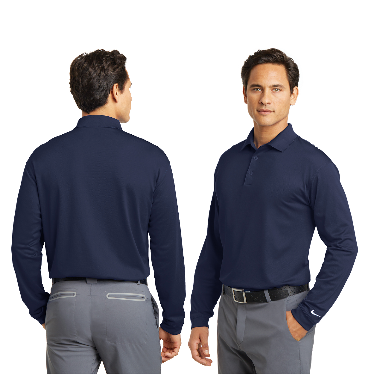 Nike Long Sleeve Dri-FIT Stretch Tech Embroidered Polo - Black