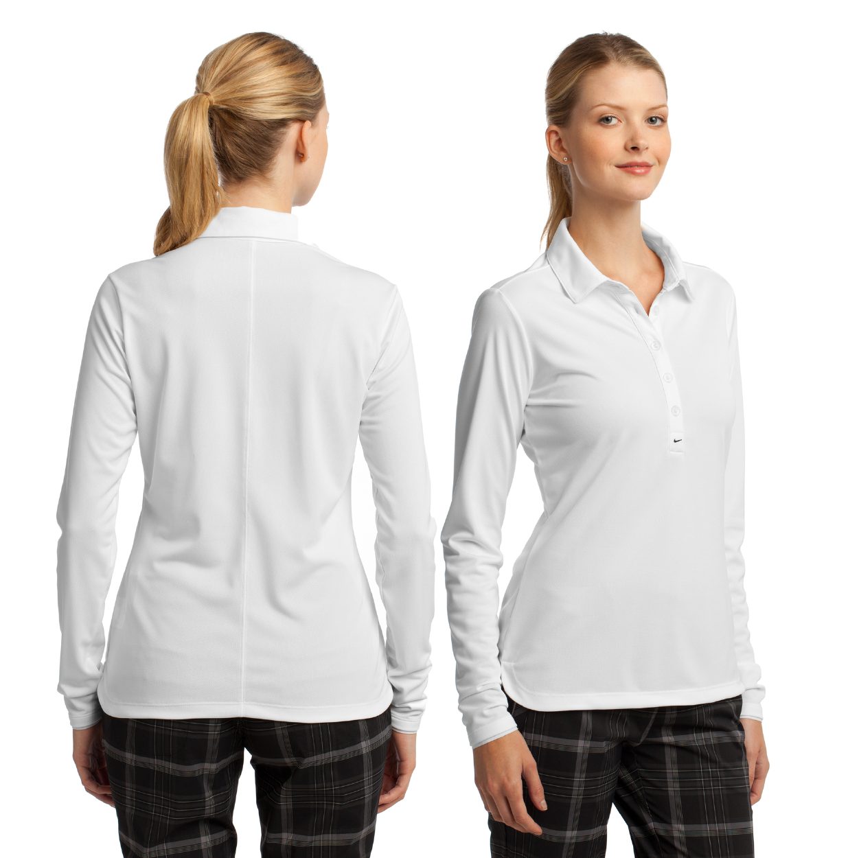 Nike Women's Long Sleeve Dri-FIT Stretch Tech Embroidered Polo - Black