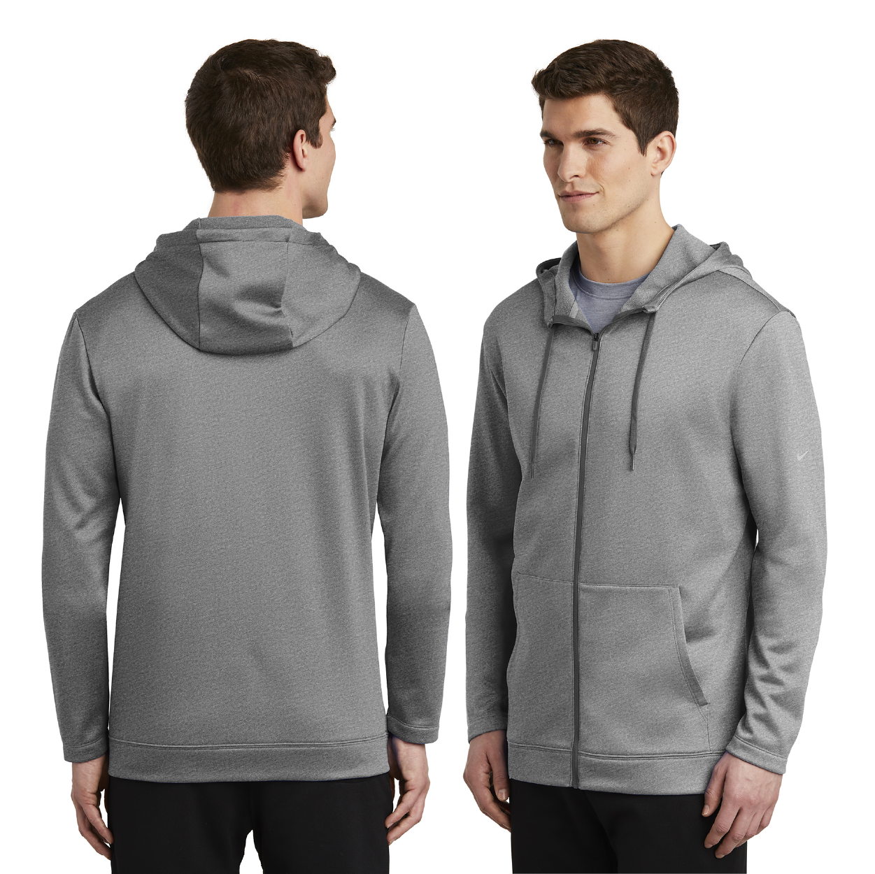 Nike Therma-FIT Full-Zip Fleece Embroidered Hoodie - Black