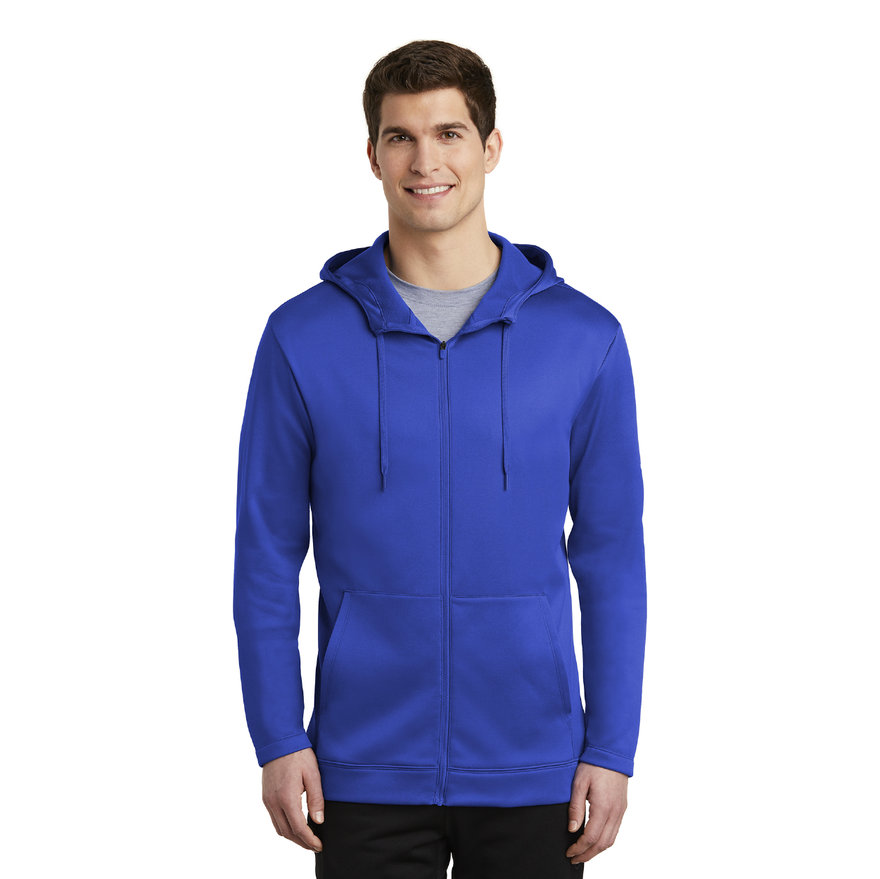 Nike Therma-FIT Full-Zip Fleece Embroidered Hoodie - Gym Red