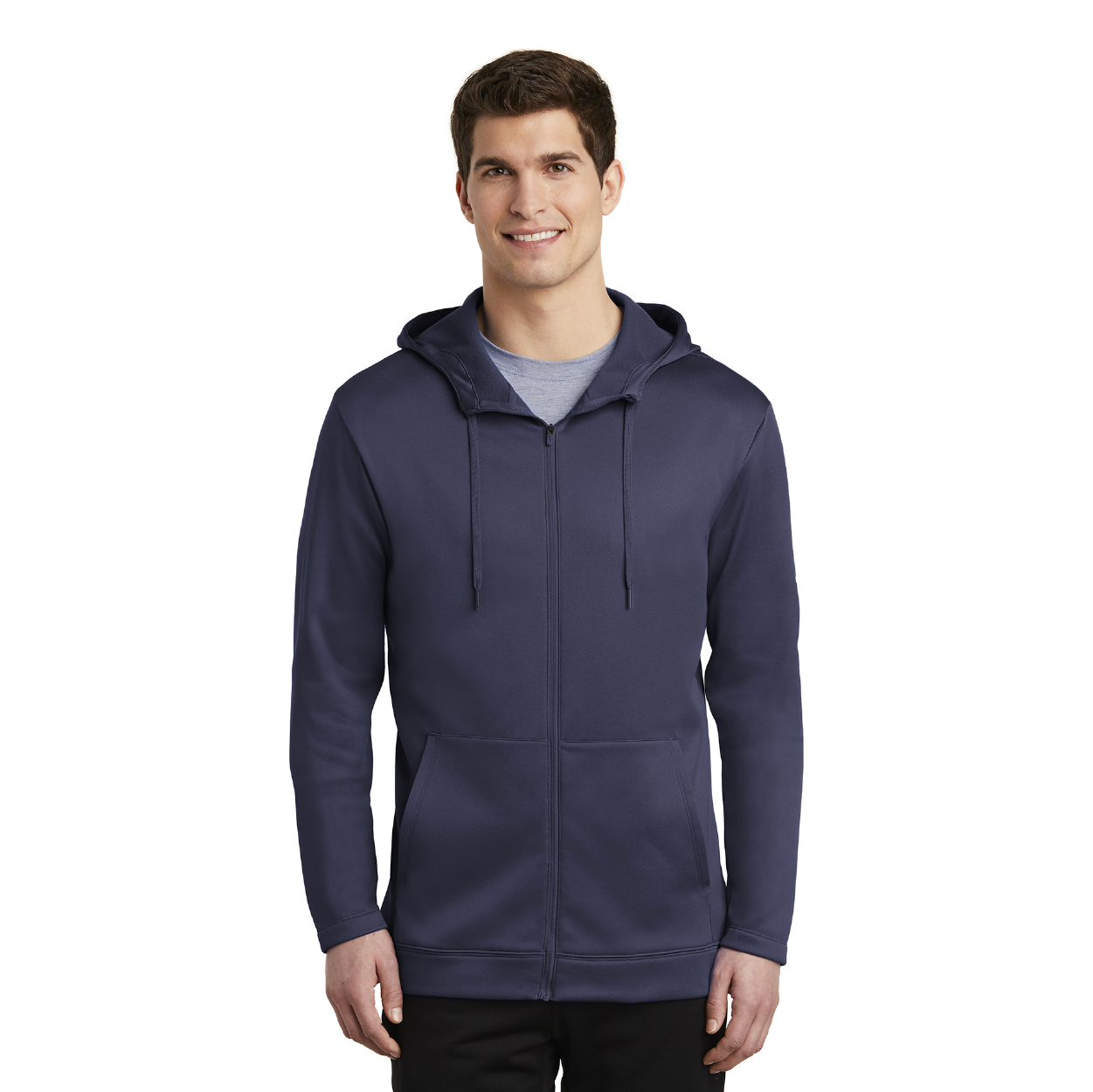Nike Therma-FIT Full-Zip Fleece Embroidered Hoodie - Midnight Navy Blue